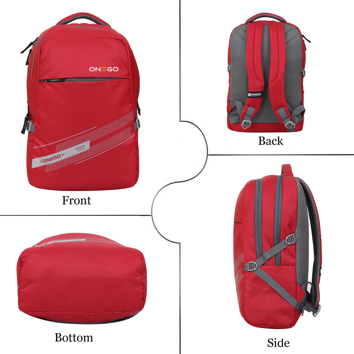 ONEGO Laptop Backpack, Water-Resistant Business & College Backpack for Men & Women, Computer Bag Fits 15.6-Inch Laptop - Maroon - ONEGO FASHION