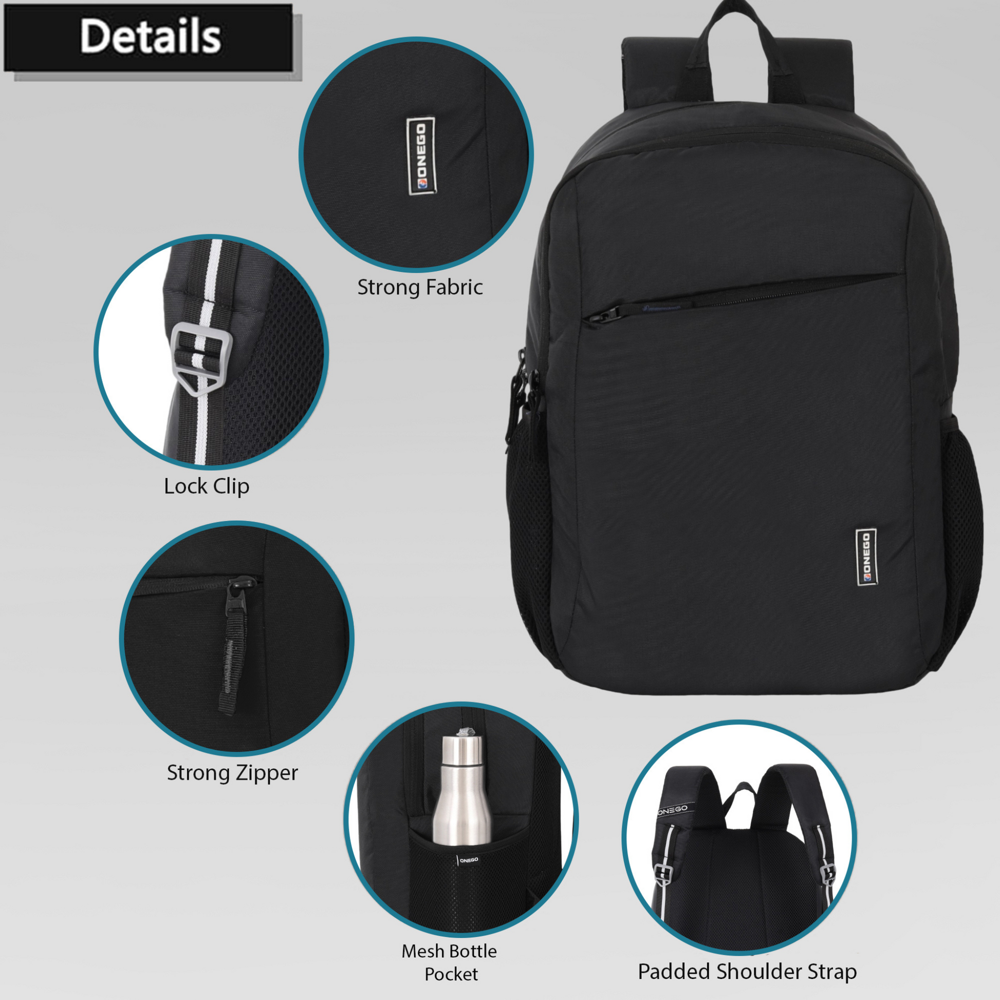 ONEGO Laptop Backpack, Water-Resistant Business & College Backpack for Men & Women (Black) - ONEGO FASHION