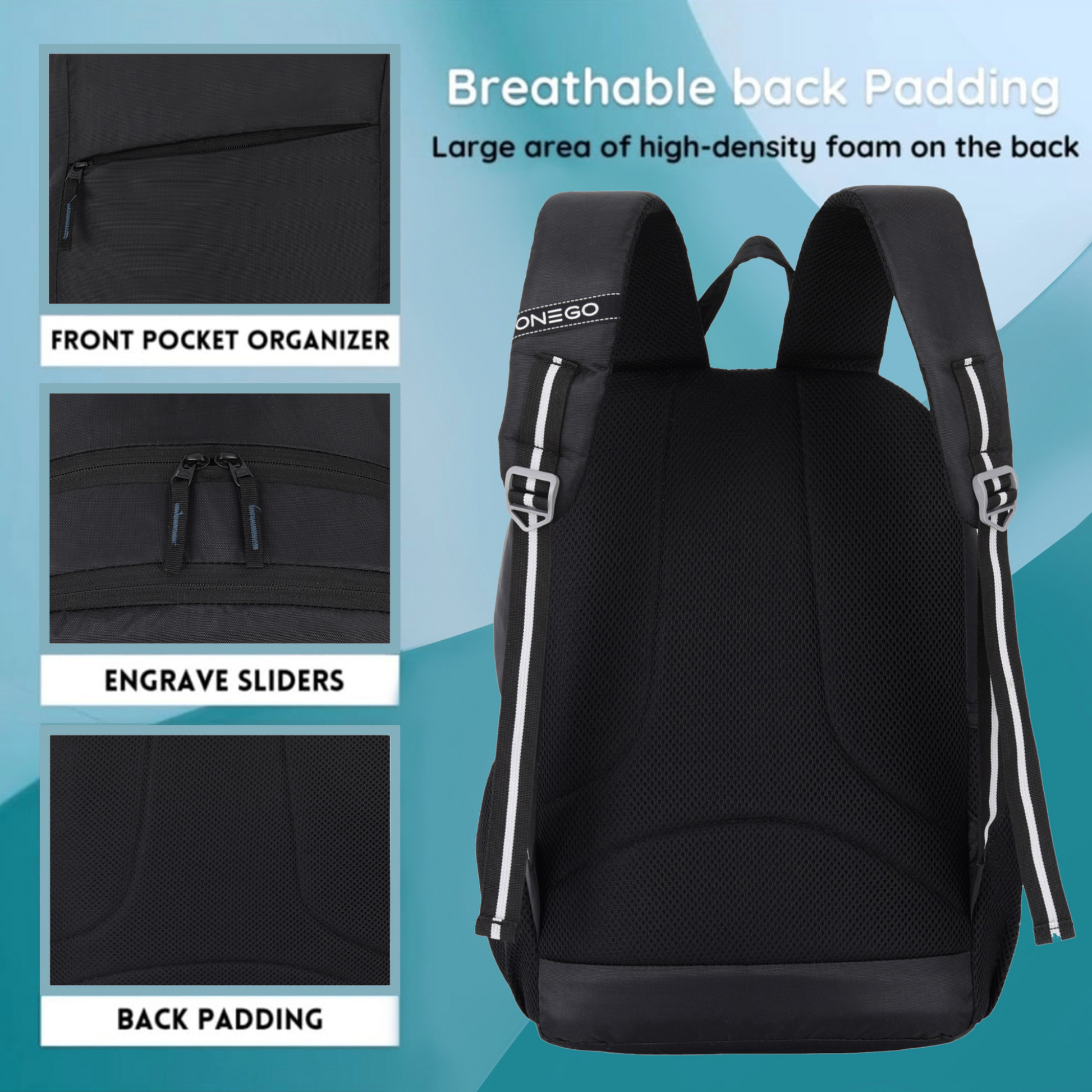 ONEGO Laptop Backpack, Water-Resistant Business & College Backpack for Men & Women (Black) - ONEGO FASHION