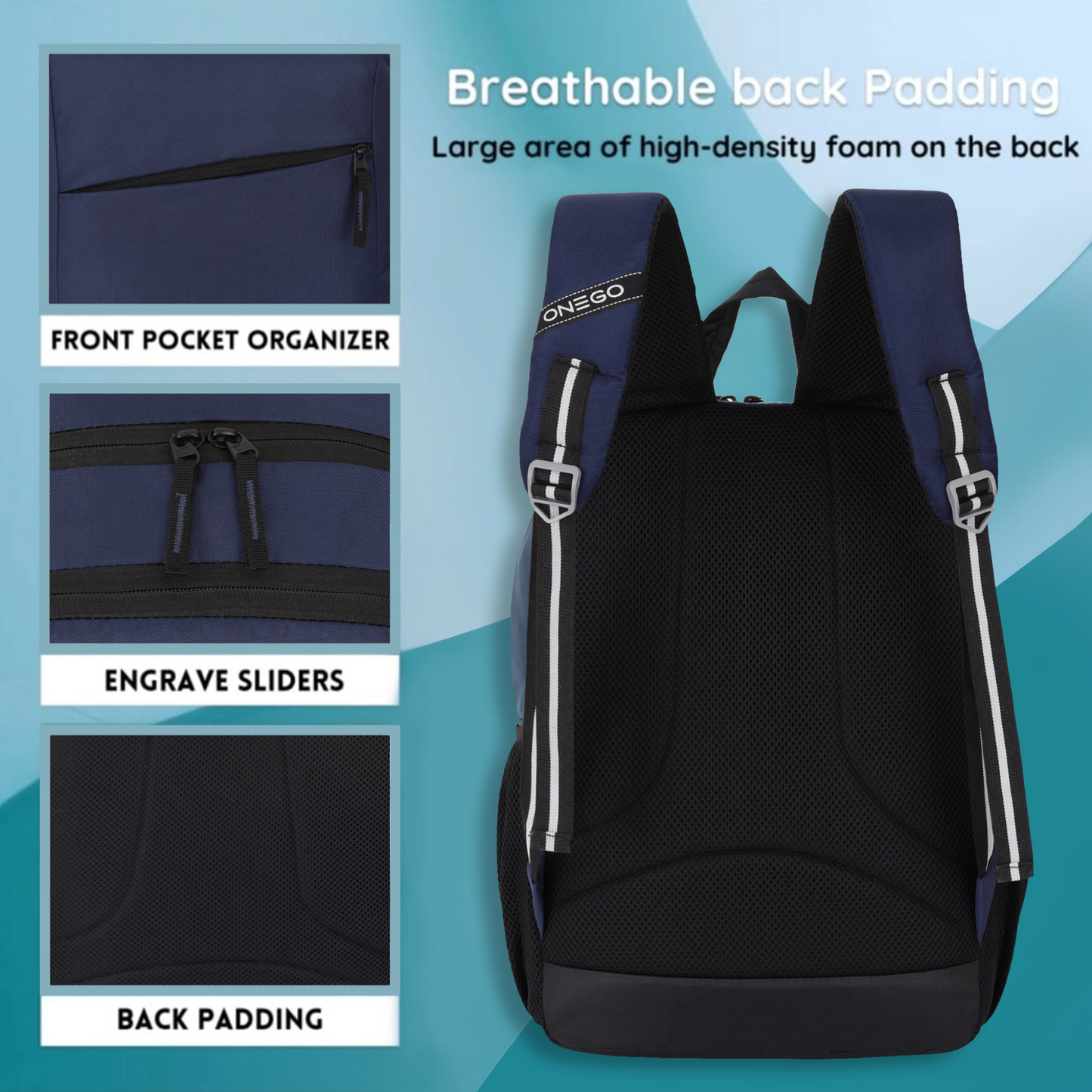 ONEGO Laptop Backpack, Water-Resistant Business & College Backpack for Men & Women (Blue) - ONEGO FASHION