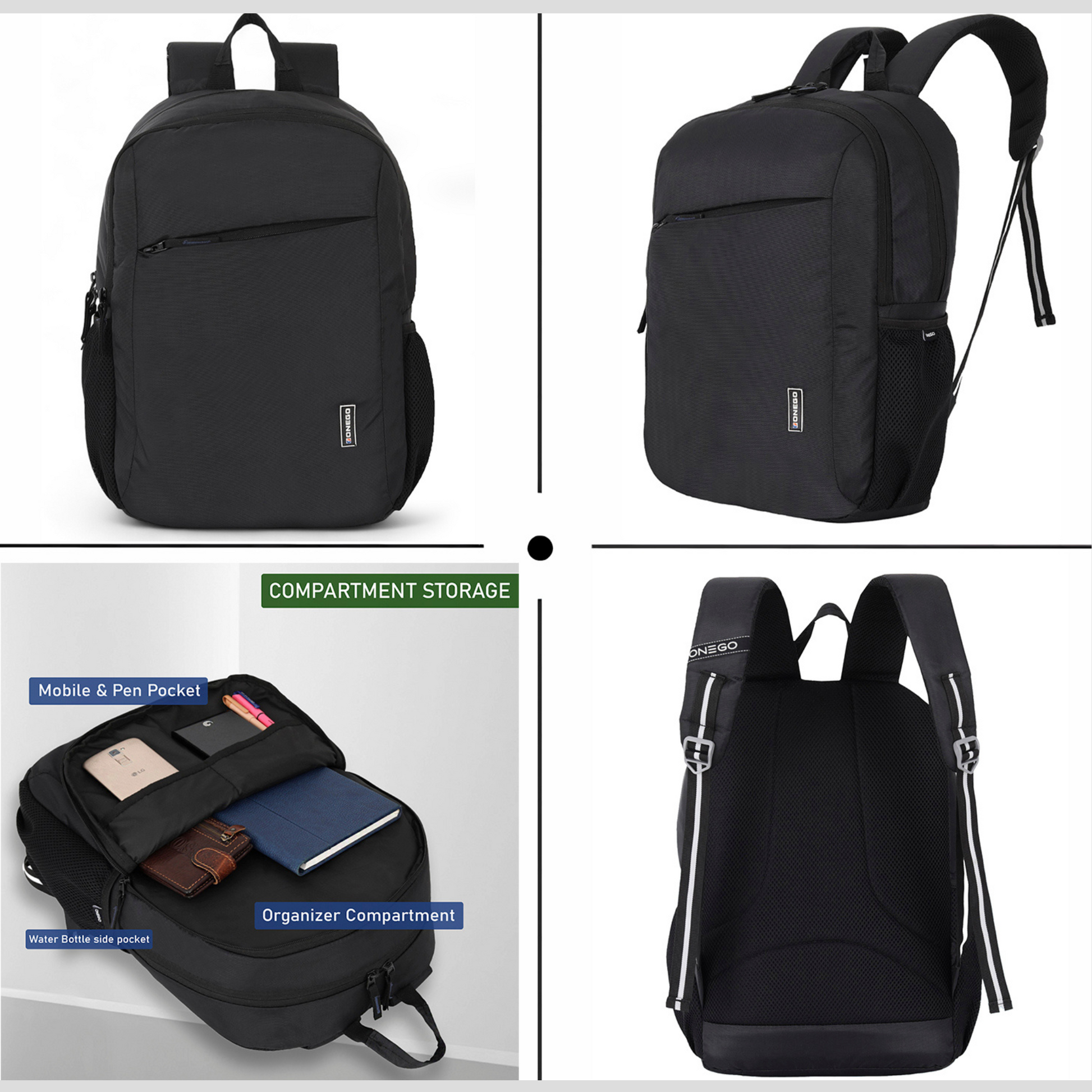 ONEGO Laptop Backpack, Water-Resistant Business & College Backpack for Men & Women (Black) - ONEGO FASHION