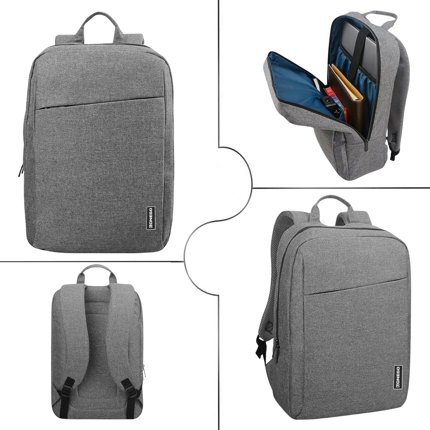 Laptop Backpack – Casual, College, Office, Travel (Grey) - ONEGO FASHION