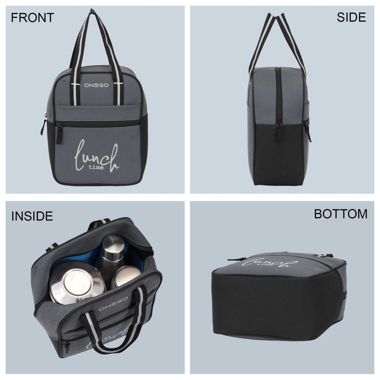 ONEGO Trendy & Water-Resistant Lunch Bag | Durable Tiffin Bag for School, Office, Travel & Picnic | Ideal for Kids, Women & Men - ONEGO FASHION