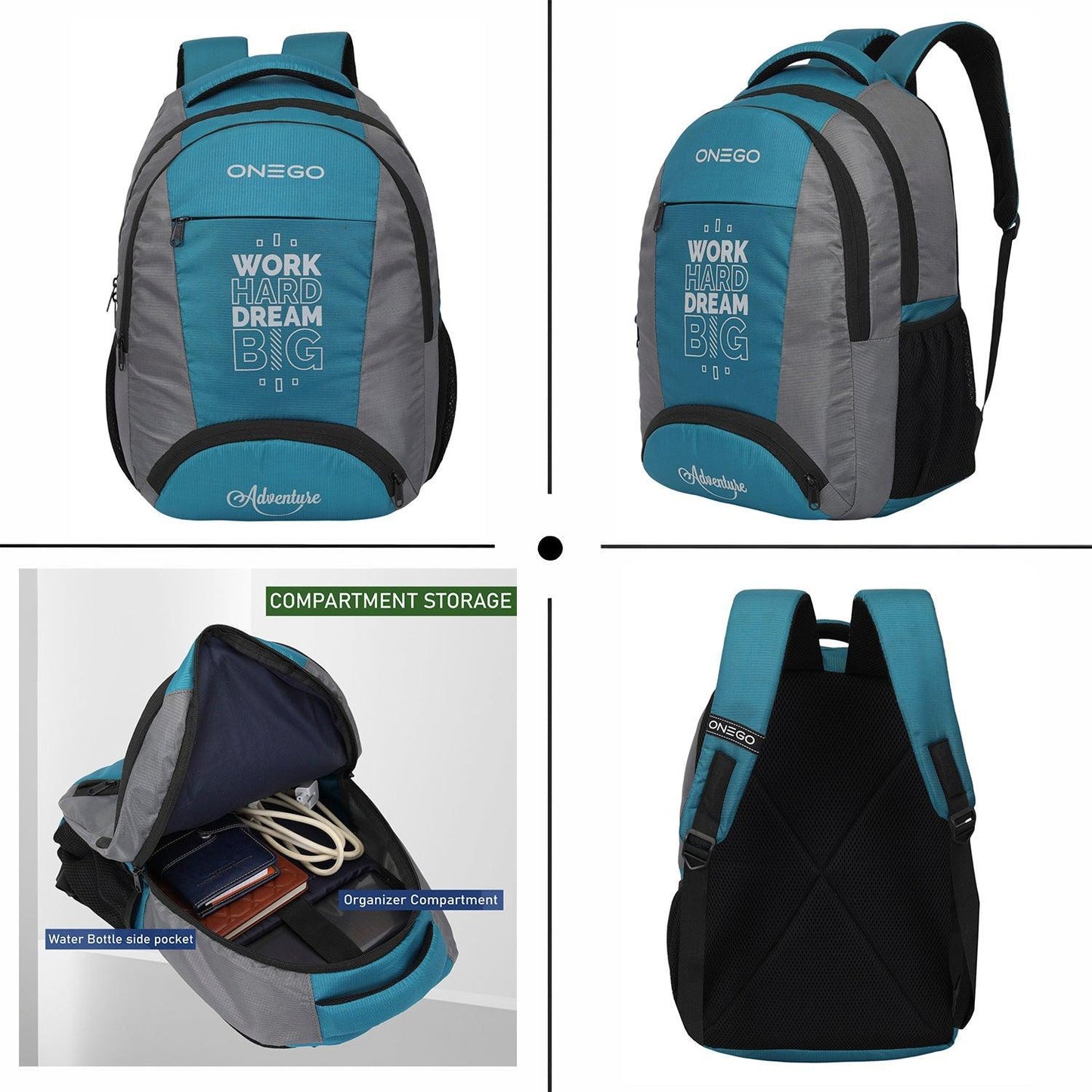 ONEGO College Backpack, Water-Resistant Laptop Bag for Men & Women, Casual Computer Backpack for School, Work, and Travel, Fits 15.6-Inch Laptop - ONEGO FASHION