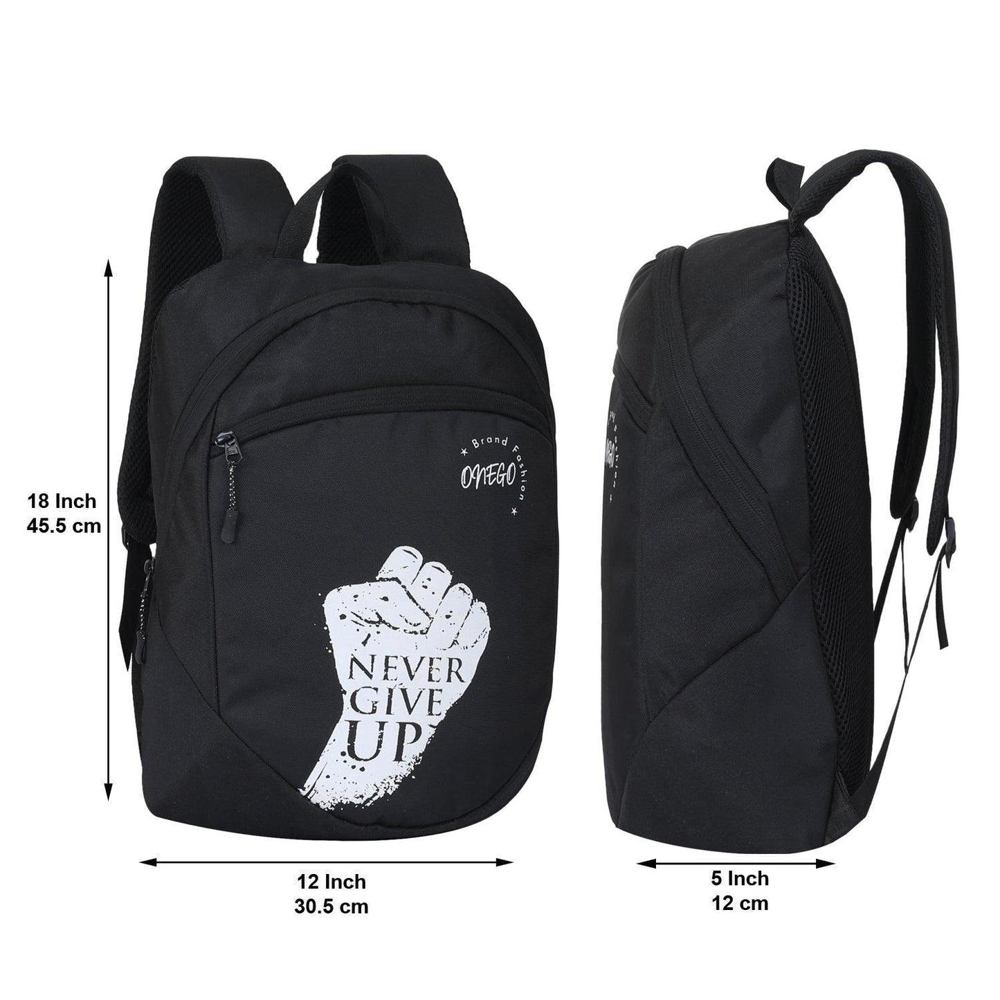 ONEGO Versatile & Stylish Backpack College bag School bag Laptop bag Office bag Tuition bag Daypack Bag For Men & Women Boys & Girls (Black) - ONEGO FASHION