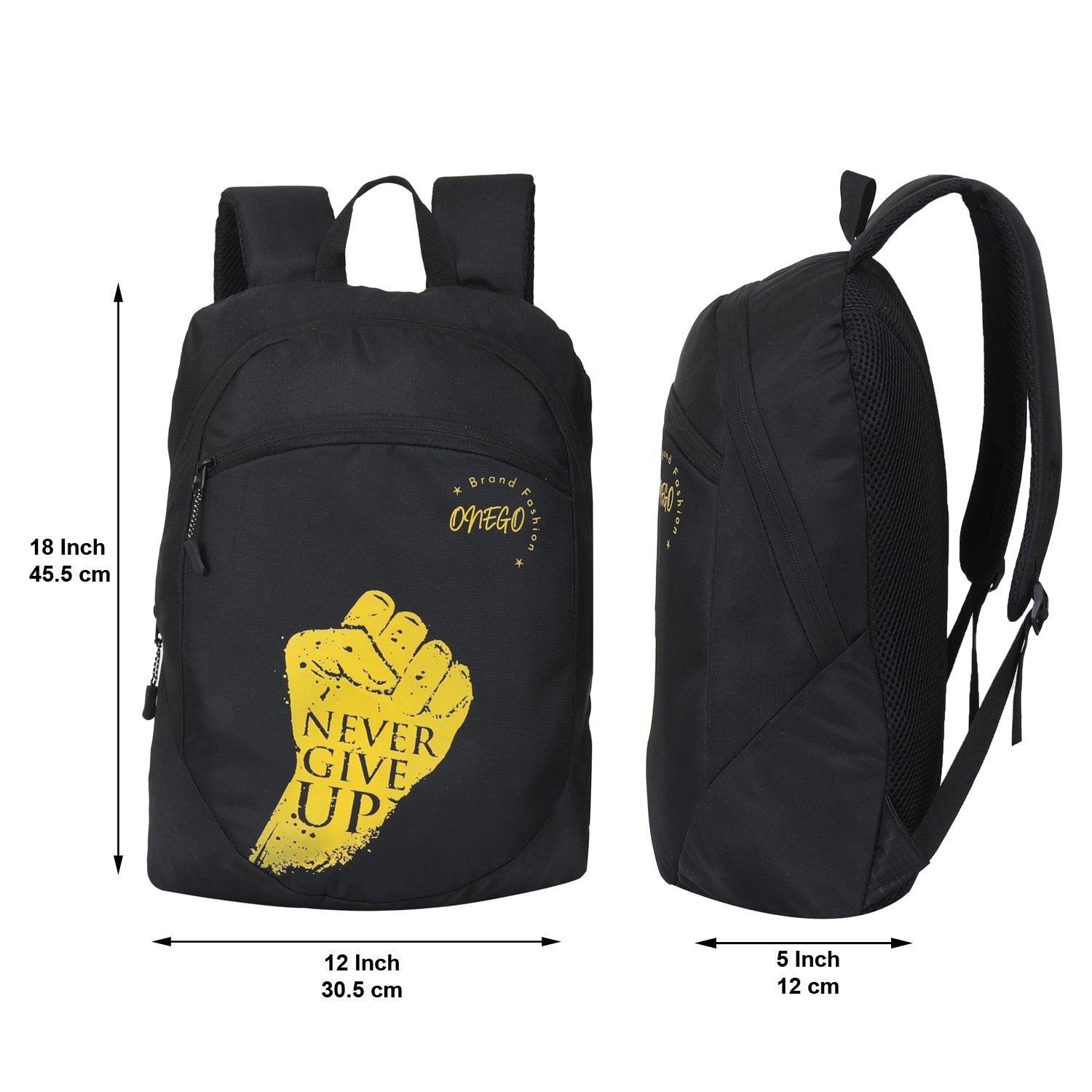 ONEGO Versatile & Stylish Backpack College bag School bag Laptop bag Office bag Tuition bag Daypack Bag For Men & Women Boys & Girls (Black YL) - ONEGO FASHION
